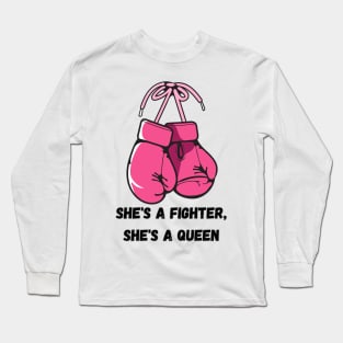 She's a fighter, she's a queen light Long Sleeve T-Shirt